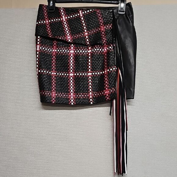 MAGDA BUTRYM SANTA FE FRINGED WOVEN LEATHER MINI SKIRT BFPM-05-056 - Picture 1 of 4